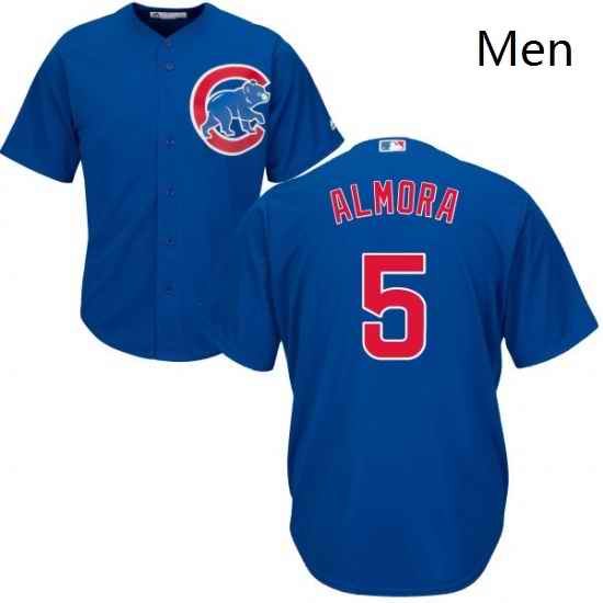 Mens Majestic Chicago Cubs 5 Albert Almora Jr Replica Royal Blue Alternate Cool Base MLB Jersey